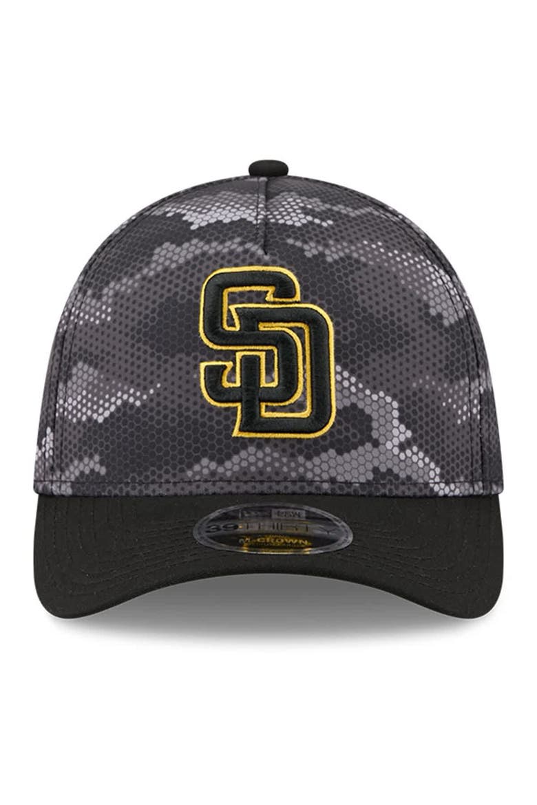 Men's New Era Black San Diego Padres Camo 39THIRTY A-Frame Flex Hat, Alternate, color, Black