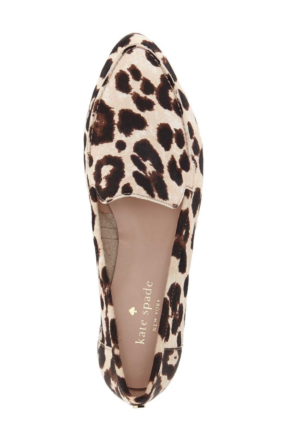 'carima' genuine calf hair loafer flat, Alternate, color, BLUSH/ LEOPARD HAIRCALF PRINT