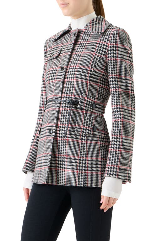 Akris Punto Glen Plaid Wool Tweed Belted Jacket In Multi