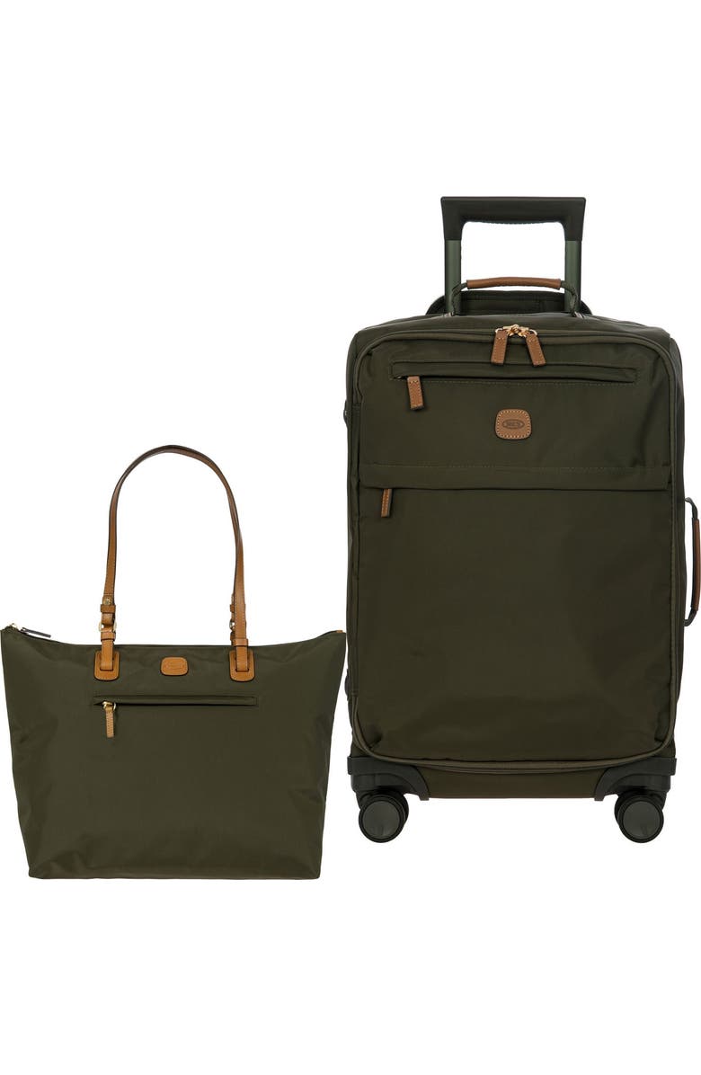 Bric's 2 Piece Set - X-Travel 21" Carry-On Spinner & Large Sportina Tote Bag, Main, color, Olive