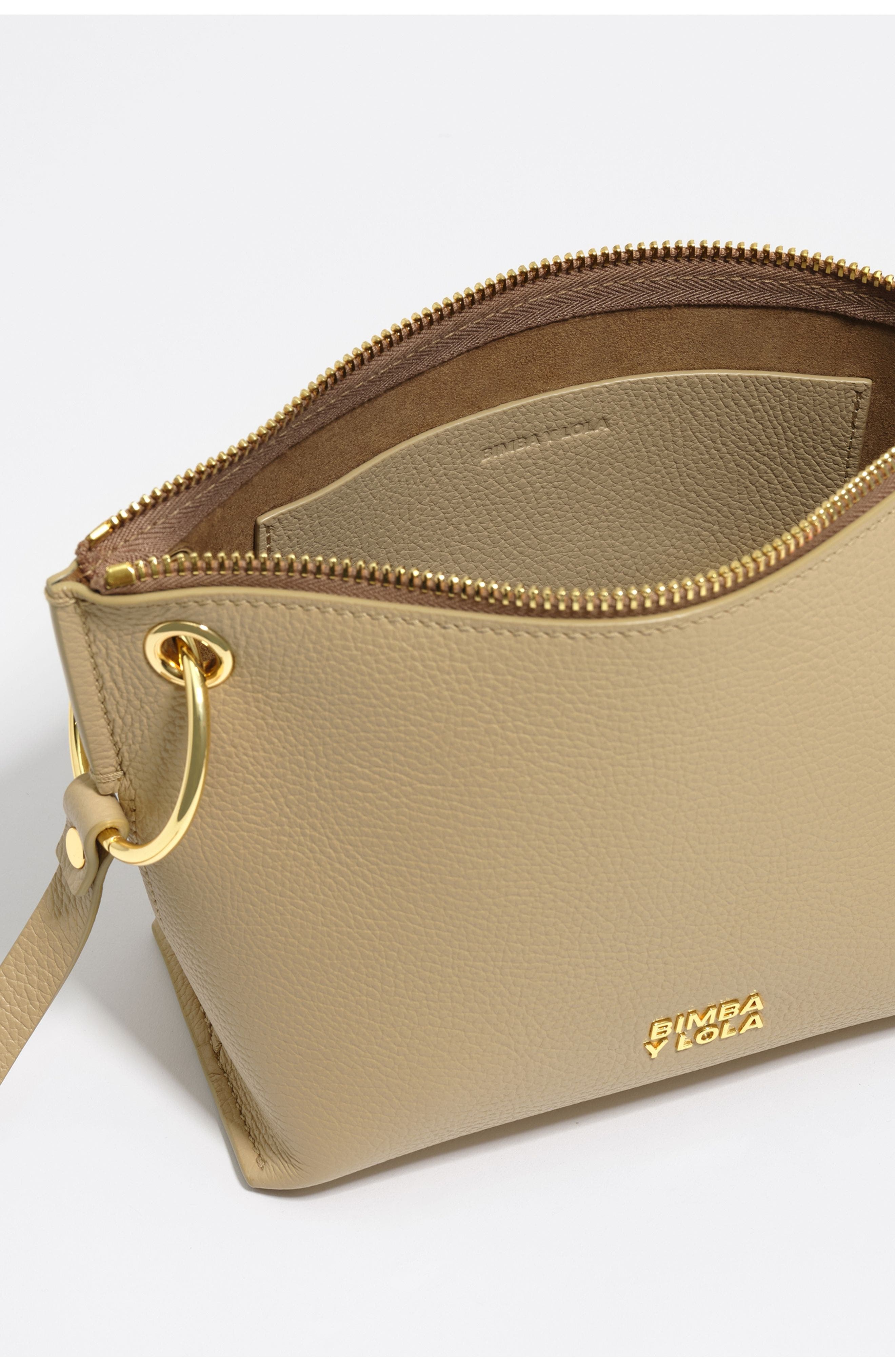 Bimba y Lola Leather Medium Trapezium Bag, Alternate, color, Cairo