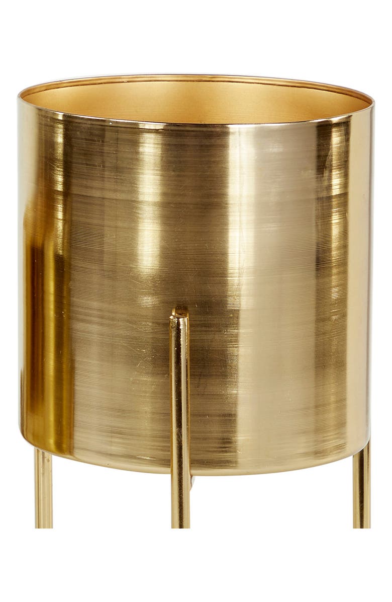 WILLOW ROW Goldtone Metal Contemporary Planter with Removable Stand - Set of 3, Alternate, color,