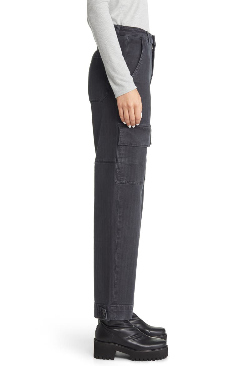 Knoxx High Waist Cargo Straight Leg Jeans, Alternate, color, SULFUR BLACK