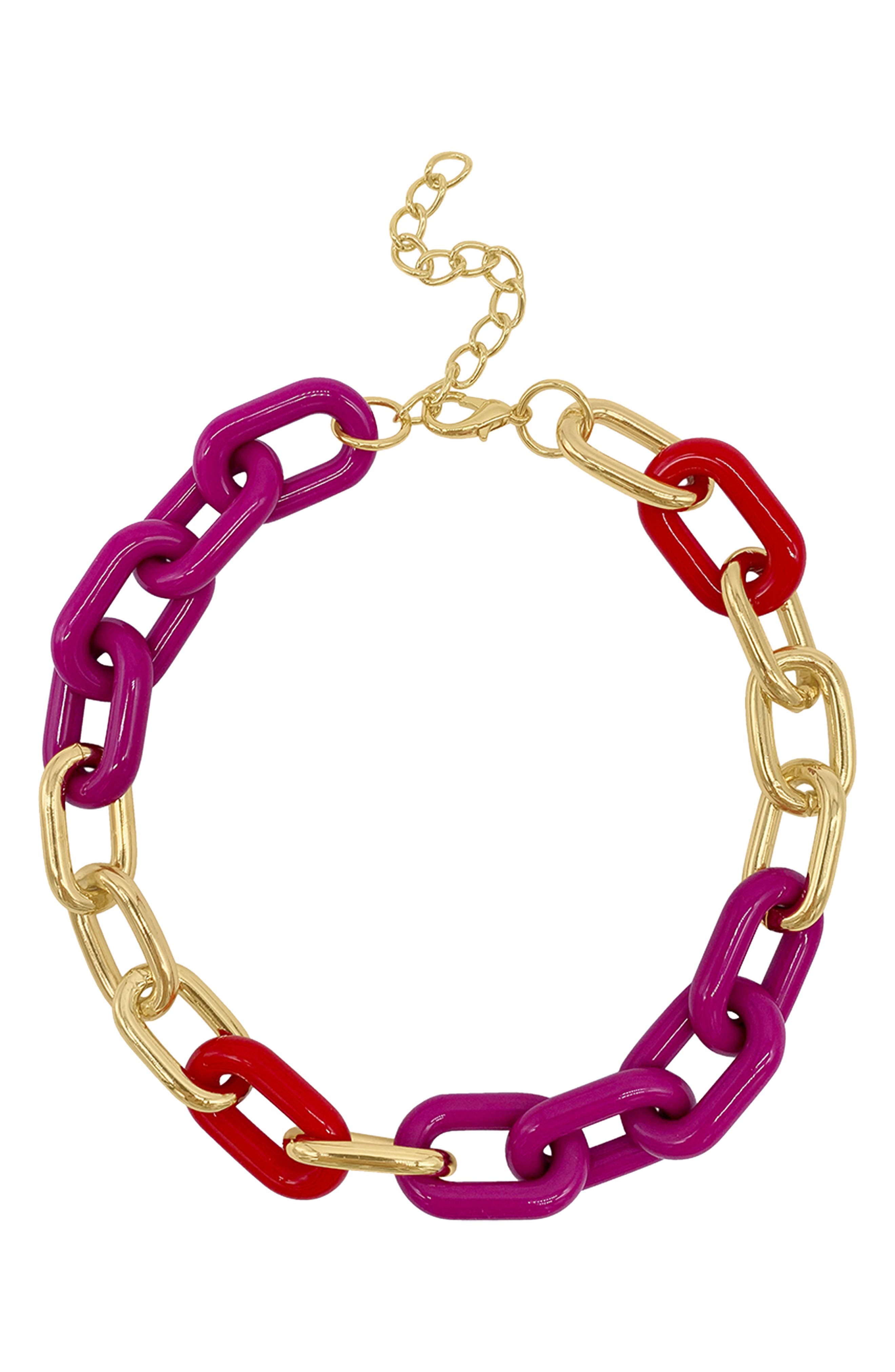 Adornia Colorful Oversized Link Necklace