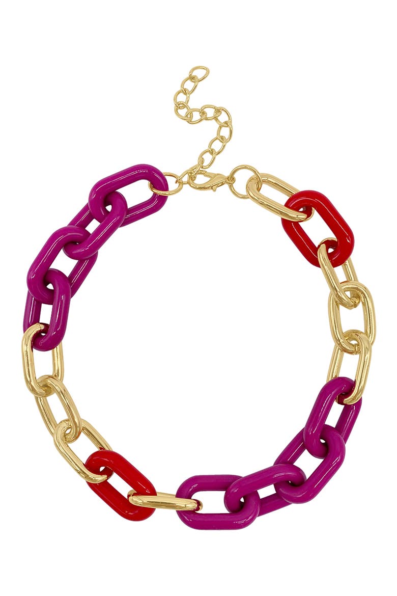 Colorful Oversized Link Necklace, Main, color, MULTI