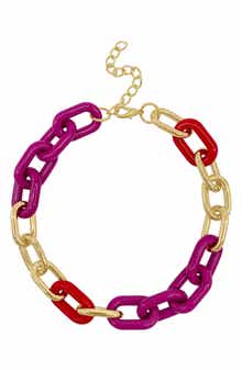 Adornia Colorful Oversized Link Necklace