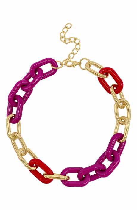 Adornia Colorful Oversized Link Necklace