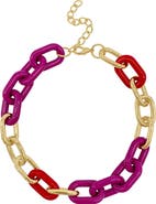 Adornia Colorful Oversized Link Necklace