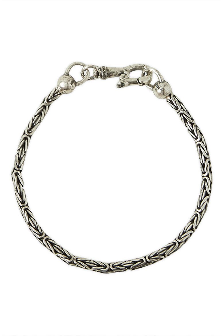Men's Artisan Sterling Silver Woven Chain Bracelet, Main, color, SILVER