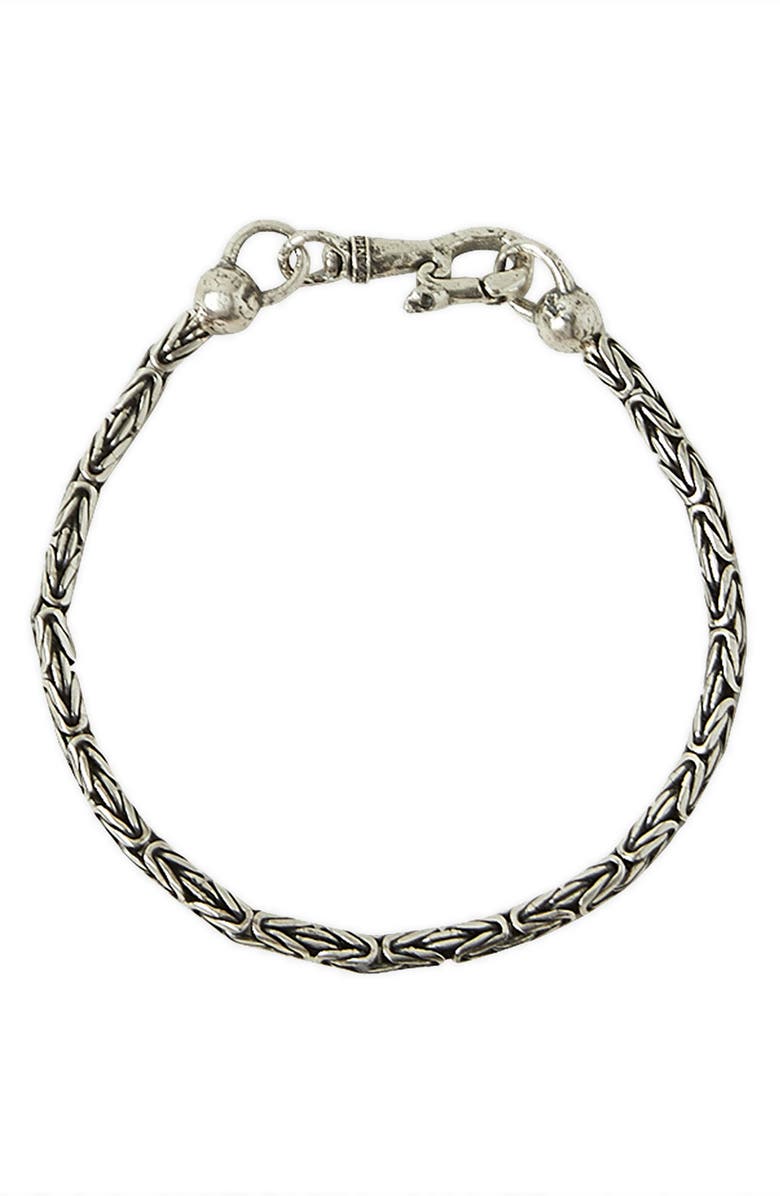 John Varvatos Men's Artisan Sterling Silver Woven Chain Bracelet, Main, color, Silver