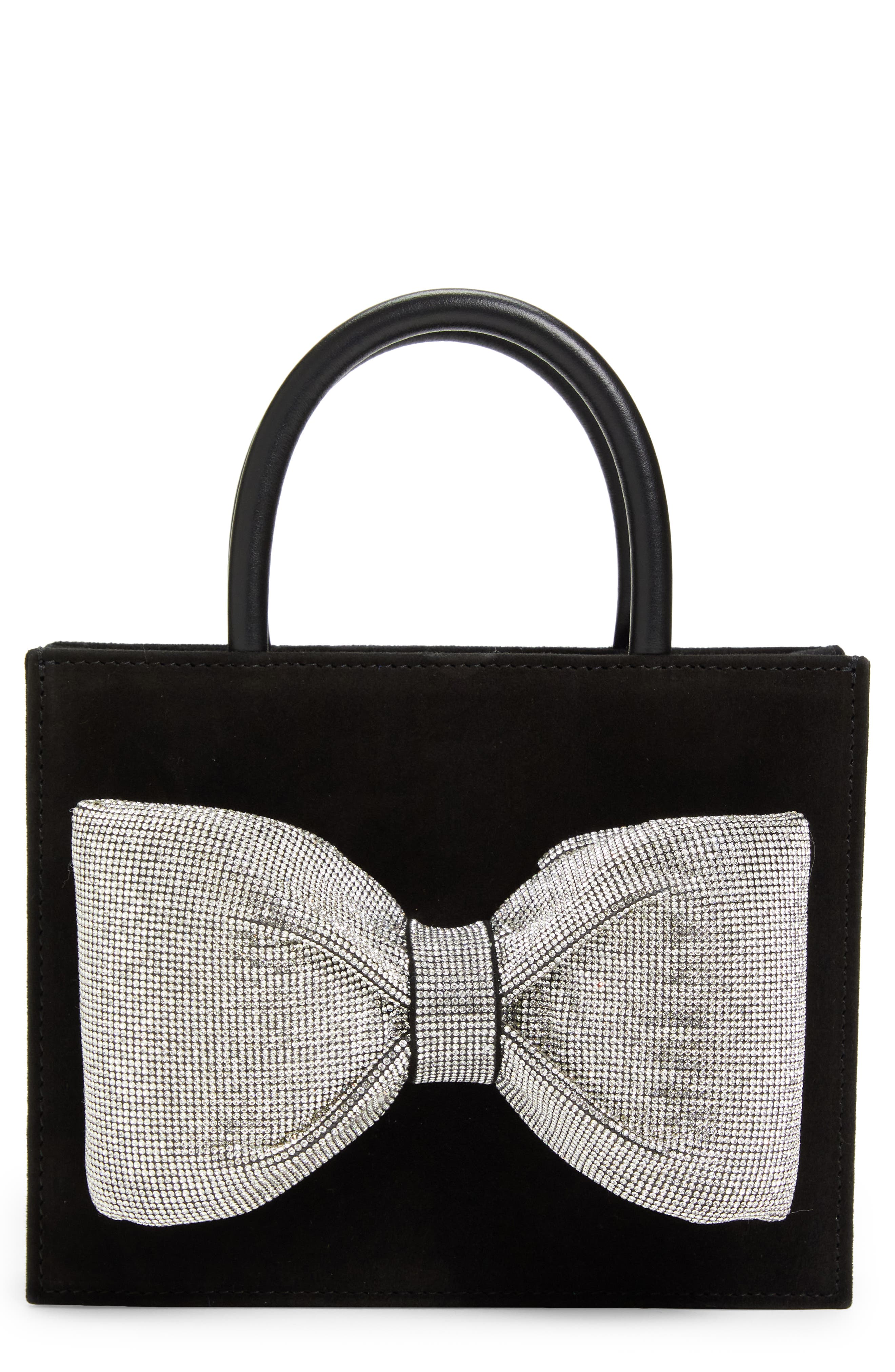Mach & Mach Crystal Bow Handbag, Main, color, 