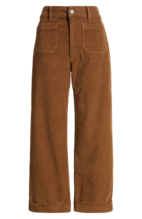 Frame Womens Khaki Green Plazzo Wide-leg High-rise Stretch-denim Blend Jeans In Toast