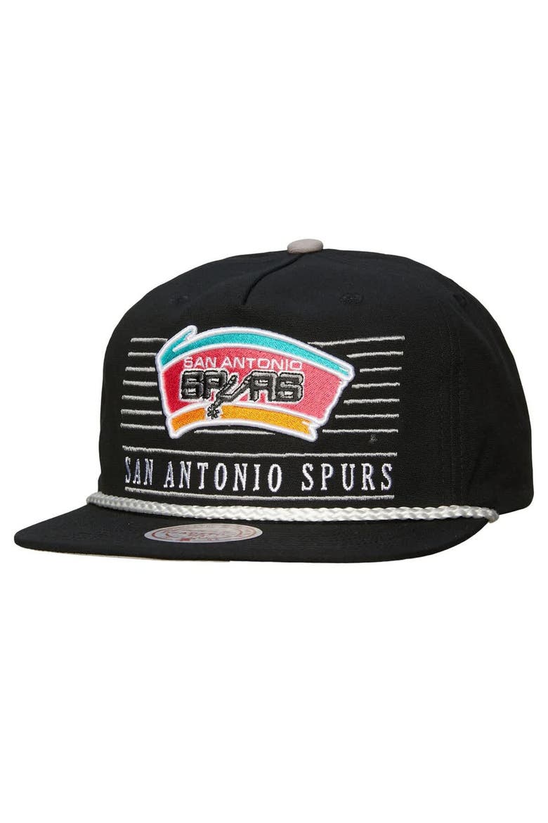 Men's Mitchell & Ness Black San Antonio Spurs Ascend Deadstock Snapback Hat, Main, color, Black