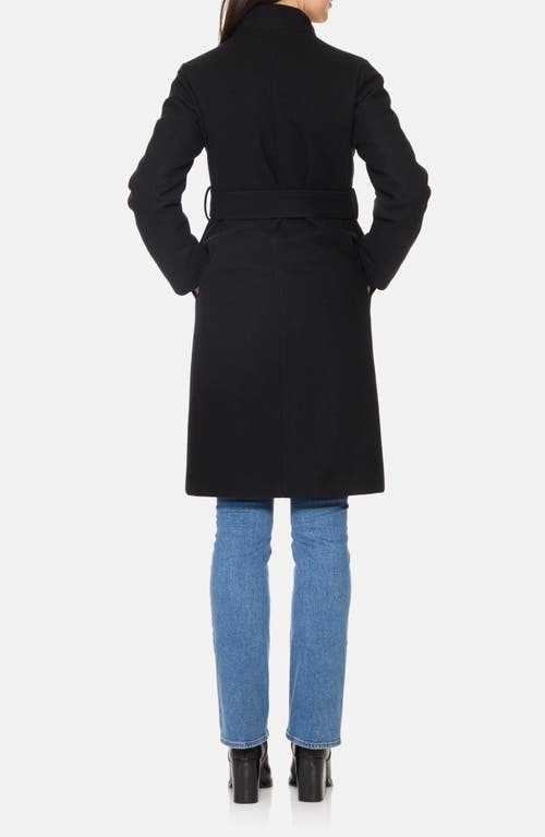 Norwegian Wool Stand Collar City Virgin Wool Blend 755 Fill Power Down Waterproof Coat In Black