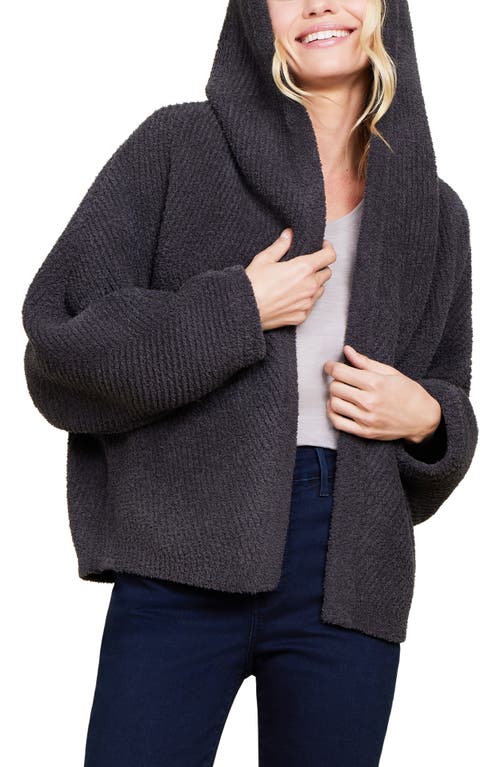 Shop Barefoot Dreams ® Cozychic® Hooded Chevron Rib Cardigan In Carbon