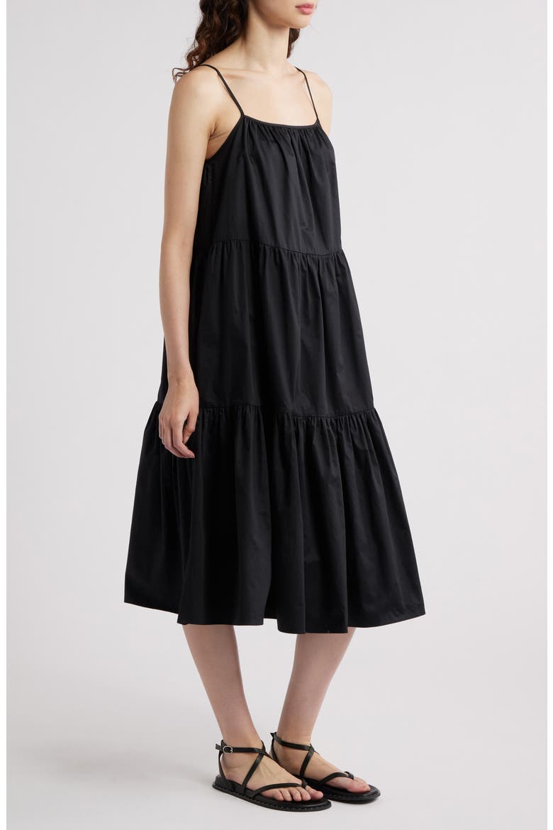 The Addison Tiered Cotton Sundress, Alternate, color, NOIR