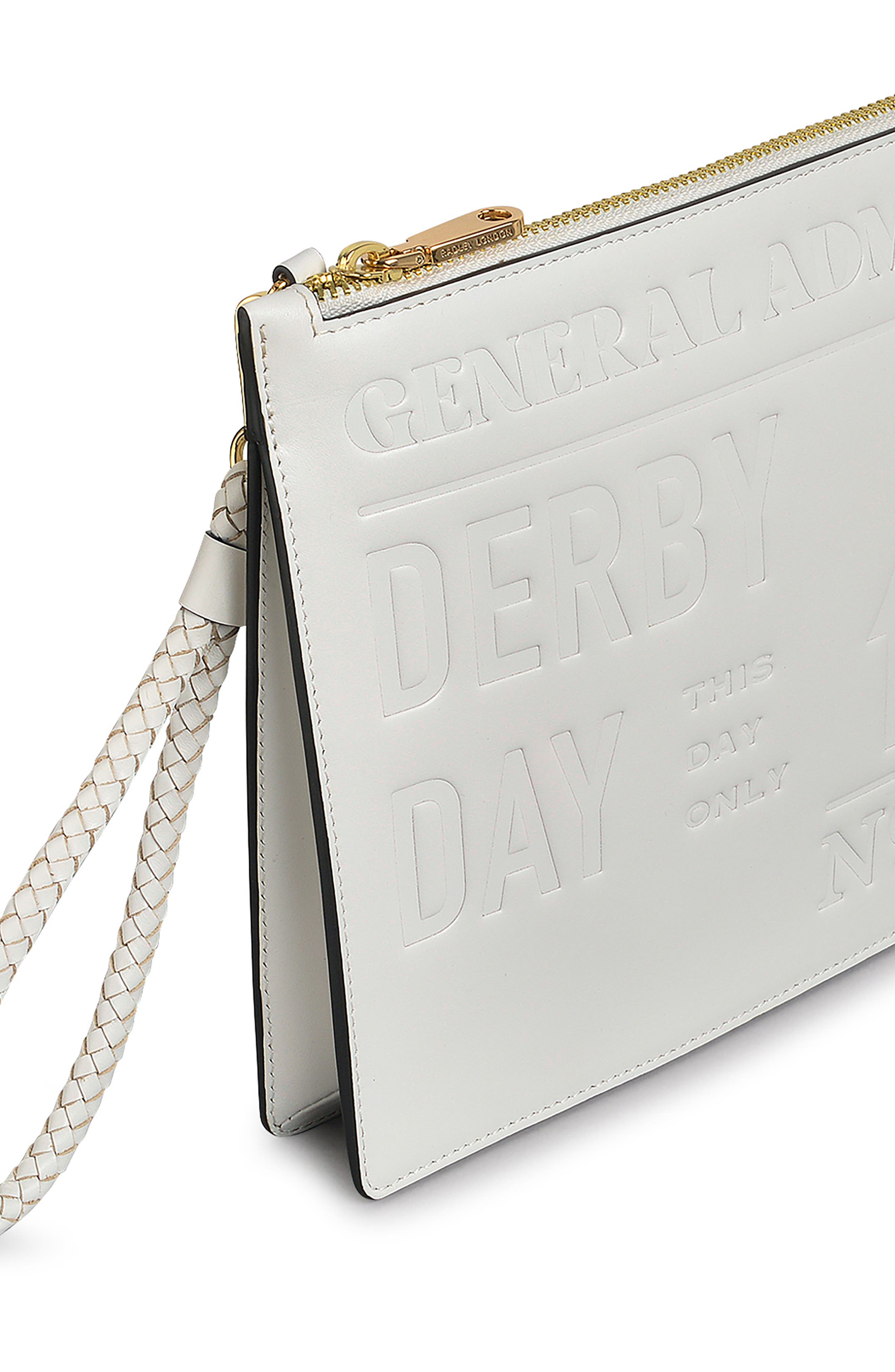 Radley x Kentucky Derby Lily Medium Leather Crossbody Bag, Alternate, color, Chalk