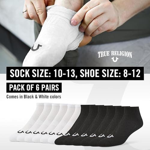 True Religion 12 Pairs Premium Athletic No Show Socks In White
