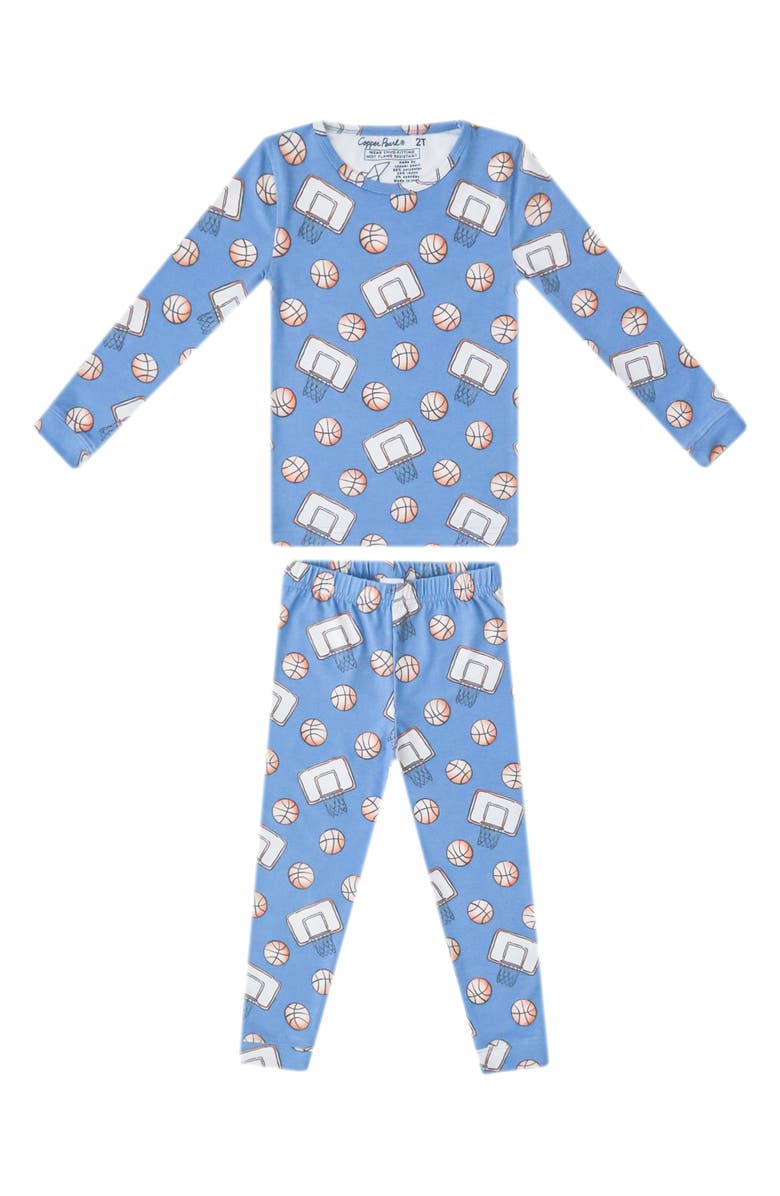 Copper Pearl Dunk Fitted Two-Piece Pajamas, Main, color, Blue
