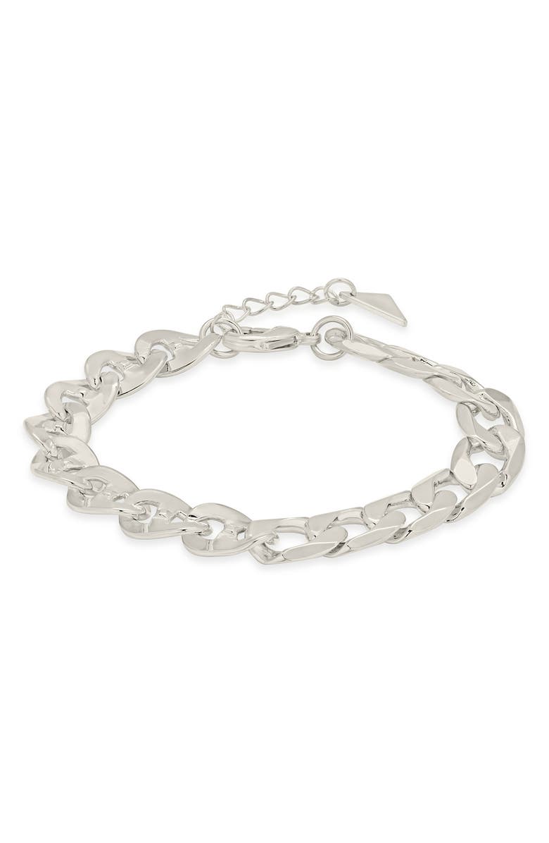Sterling Forever Whitley Chain Bracelet, Alternate, color, Silver