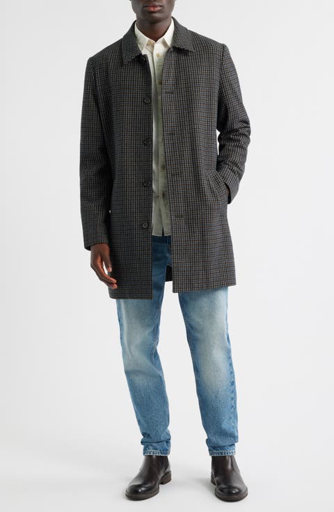 Hockney Plaid Check Overcoat