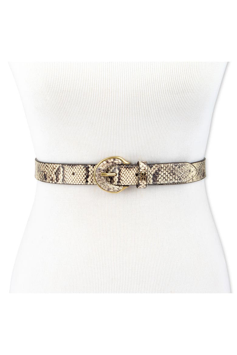 Leather Inlay Belt, Alternate, color, OFF WHITE SNAKE