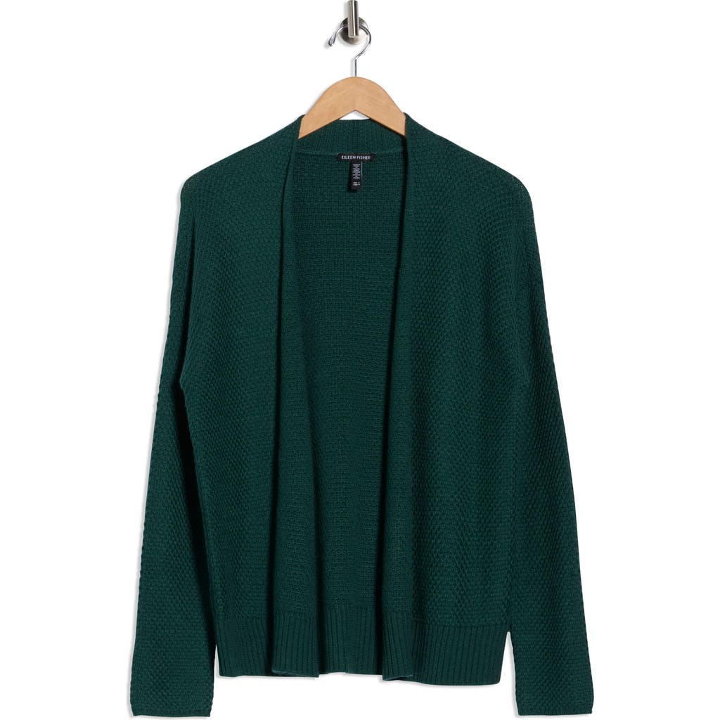 Eileen Fisher Wool Cardigan In Green