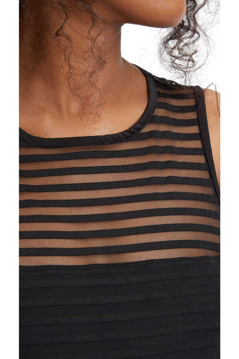 Shadow Stripe Maternity Sheath Dress, Alternate, color, BLACK