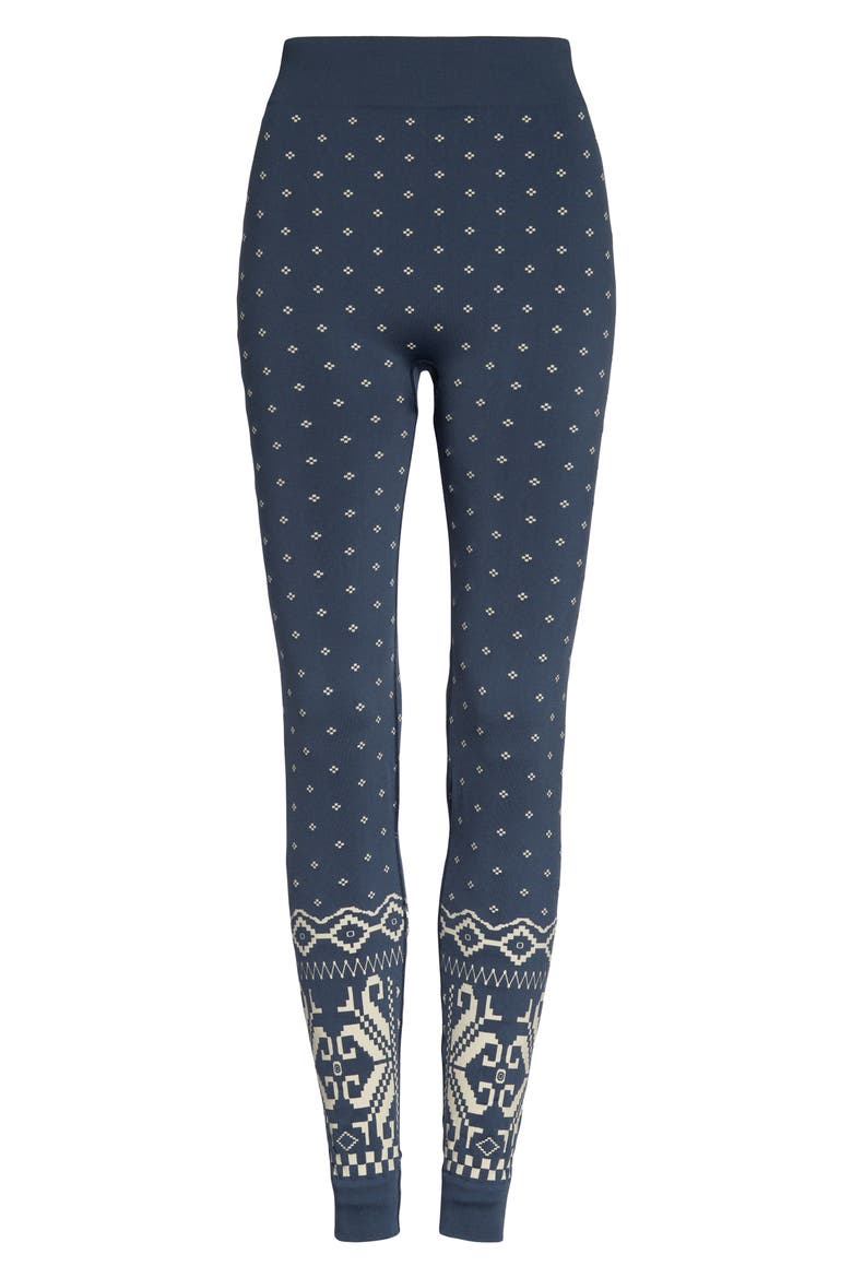 Betty Base Layer Leggings, Alternate, color, NORDIC BLUE FAIRISLE