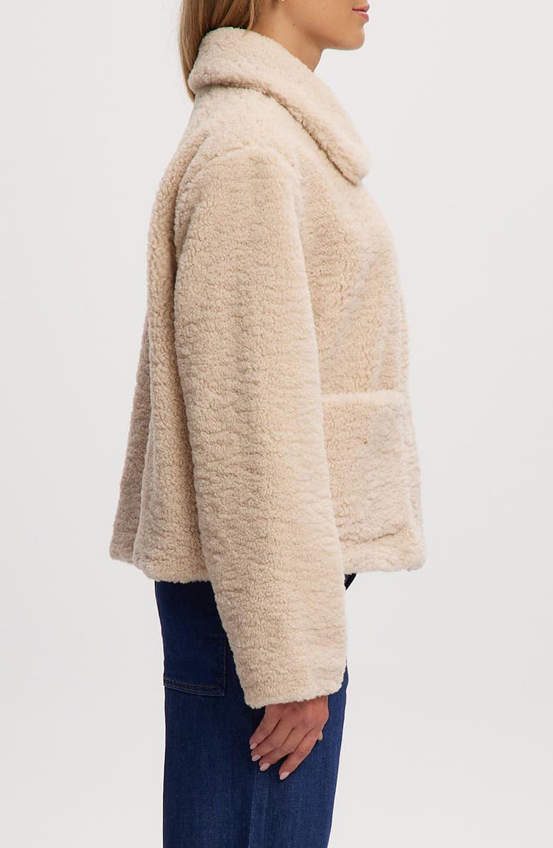 Noize Frieda Faux Shearling Jacket, Alternate, color, Bone