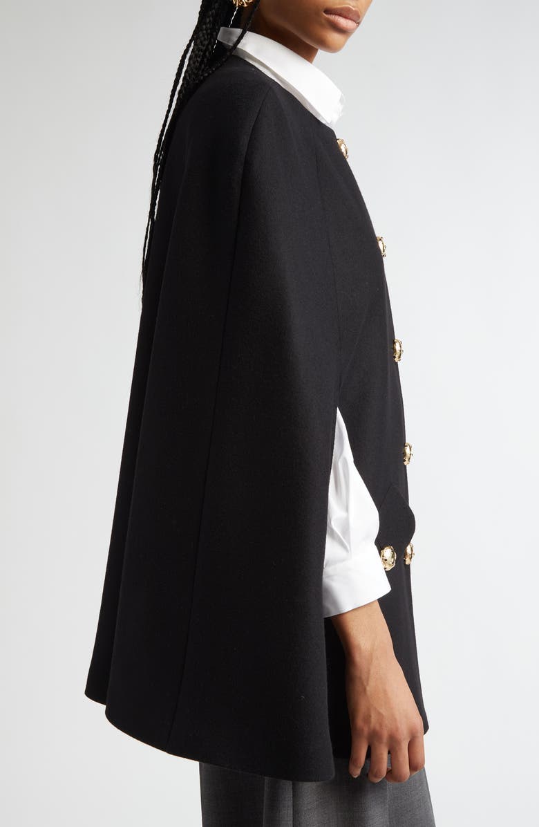 Carolina Herrera Virgin Wool & Cashmere Cape Coat, Alternate, color,