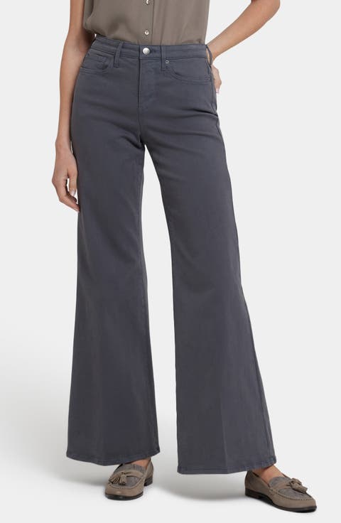 Mia Palazzo High Waist Flare Jeans (Optic White)