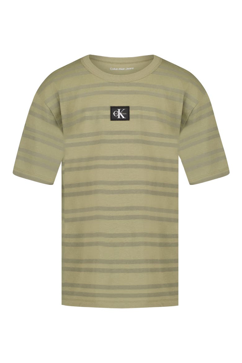 Kids' Double Stripe T-Shirt, Main, color, DUSTY OLIVE