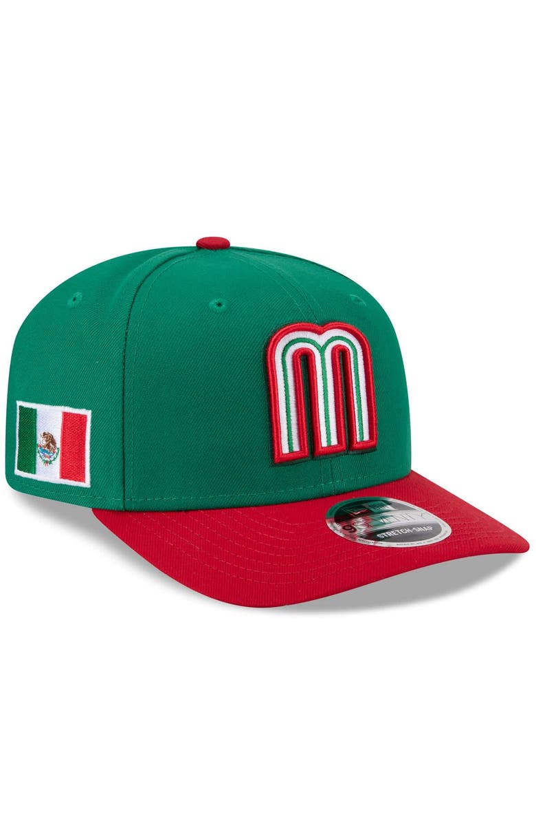 New Era Men's New Era  Green/Red Mexico Baseball 2026 World Baseball Classic 9SEVENTY Adjustable Hat, Main, color, Green