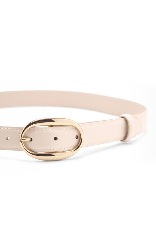 Mango Oval Bucket Faux Leather Belt In Neutral