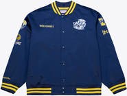 Mitchell & Ness Men's Mitchell & Ness Navy Michigan Wolverines Double Clutch Lightweight Satin Full-Snap Jacket