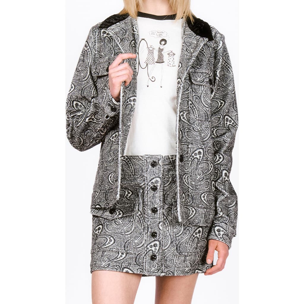 Shop Anna Sui Beardsley Paisley Corduroy Skirt In Black Multi