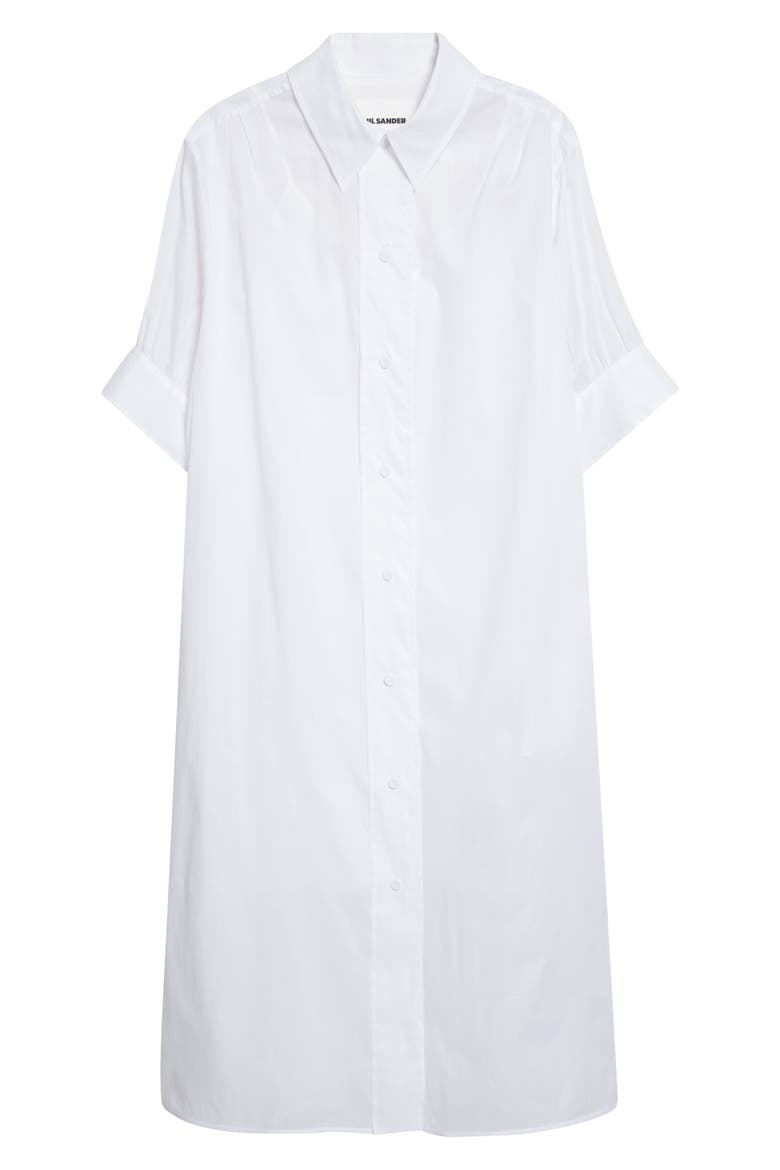 Boxy Puff Sleeve Cotton Poplin Shirtdress, Alternate, color, OPTIC WHITE