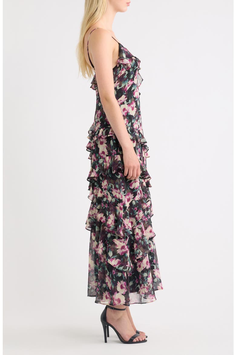Luella Ruffle Maxi Dress, Alternate, color, BLACK MULTI