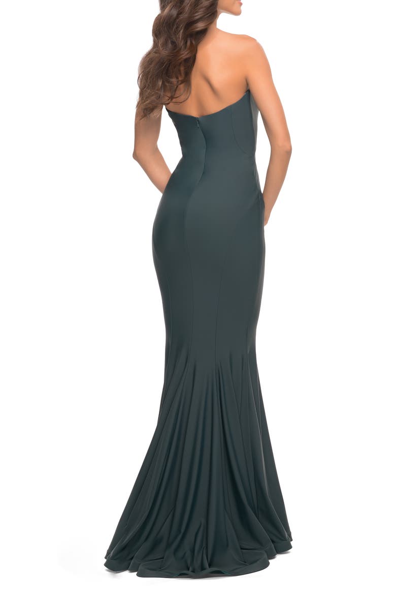 Chic Jersey Gown with Sweetheart Neckline, Alternate, color, Dark Emerald