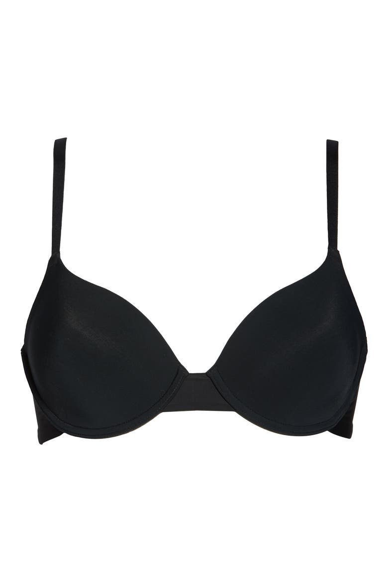 Minimal Contour Underwire Demi Bra, Alternate, color, BLACK