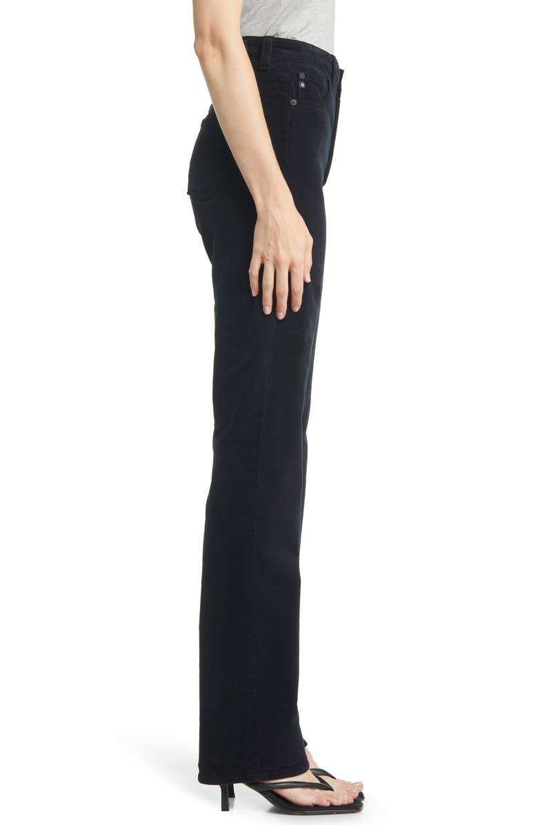 AG Alexxis High Waist Extended Straight Leg Corduroy Pants, Alternate, color, Super Black