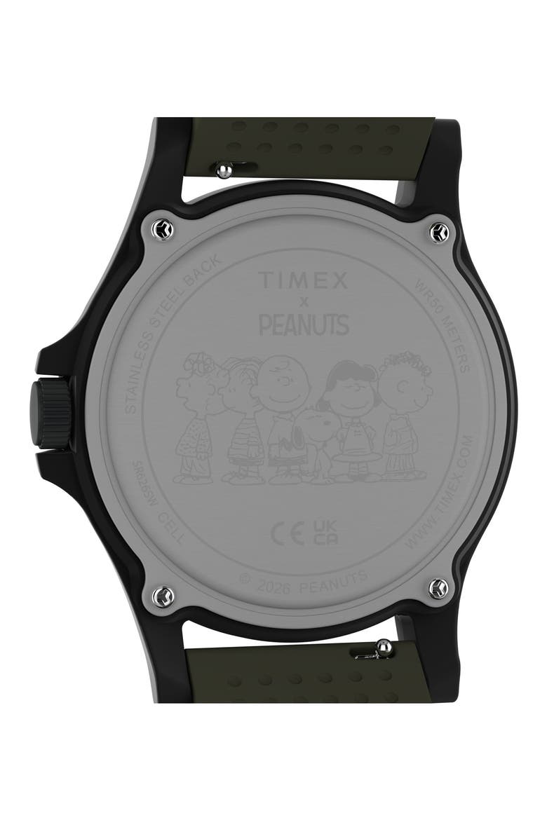 Peanuts Expedition Acadia Silicone Strap Watch, Alternate, color, GREEN