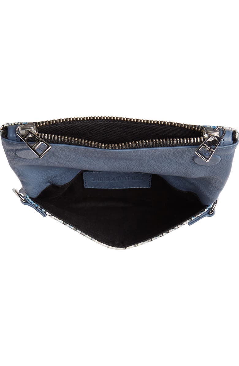 Zadig & Voltaire Nano Rock Snake Embossed Leather Crossbody Bag, Alternate, color,