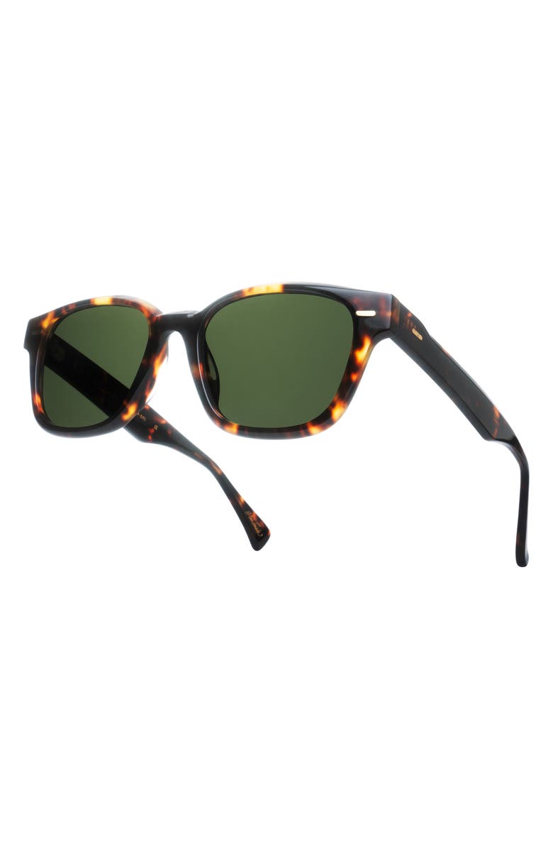 RAEN Carby 53mm Round Sunglasses, Alternate, color, Ristretto Tortoise/ Green