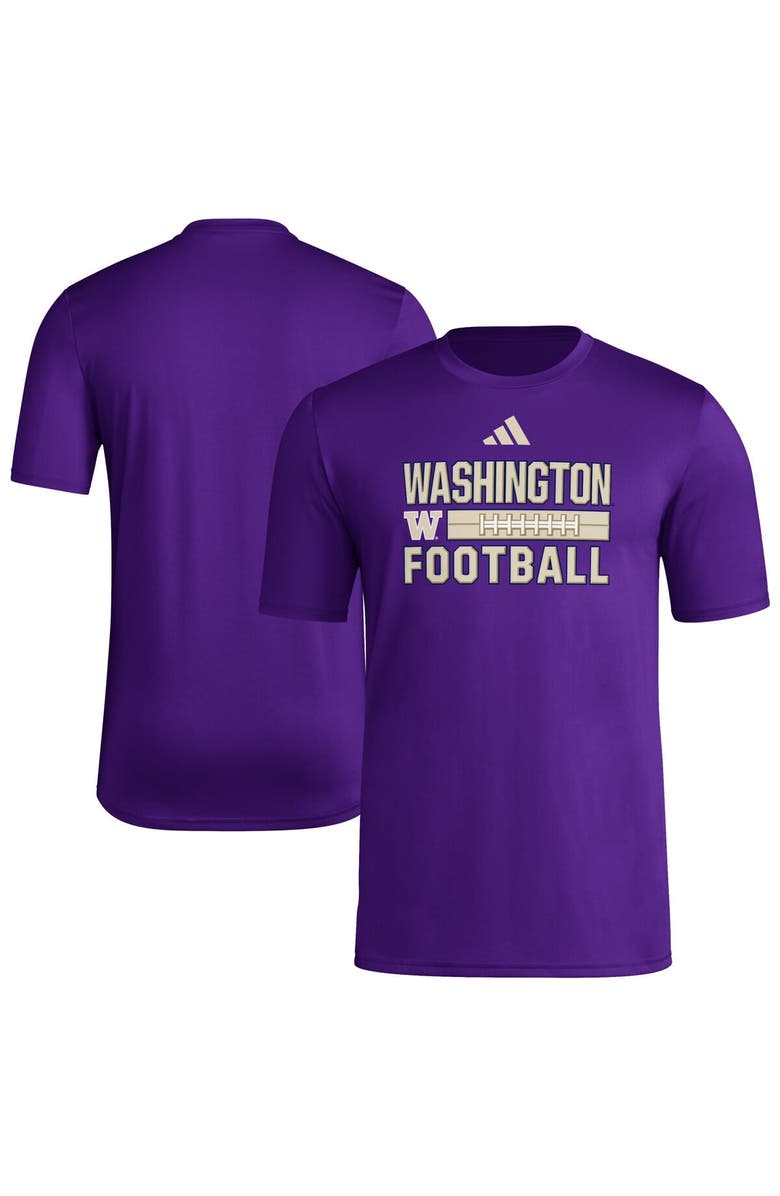 adidas Men's adidas  Purple Washington Huskies Locker Laces Out Pre-Game T-Shirt, Main, color, Purple
