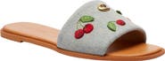 COACH Holly Denim Cherries Slide Sandal