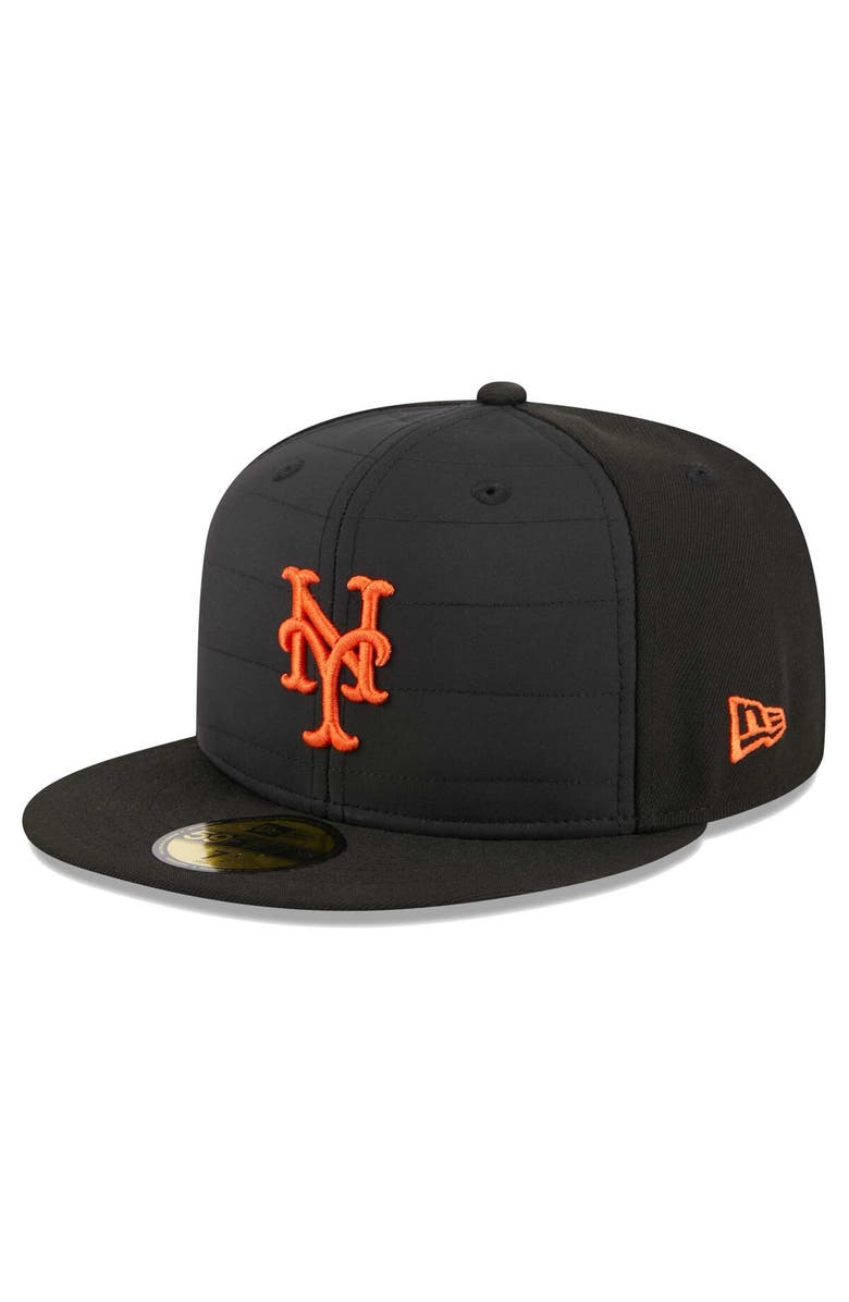 New Era Men's New Era Black New York Mets Quilt 59FIFTY Fitted Hat, Main, color, 