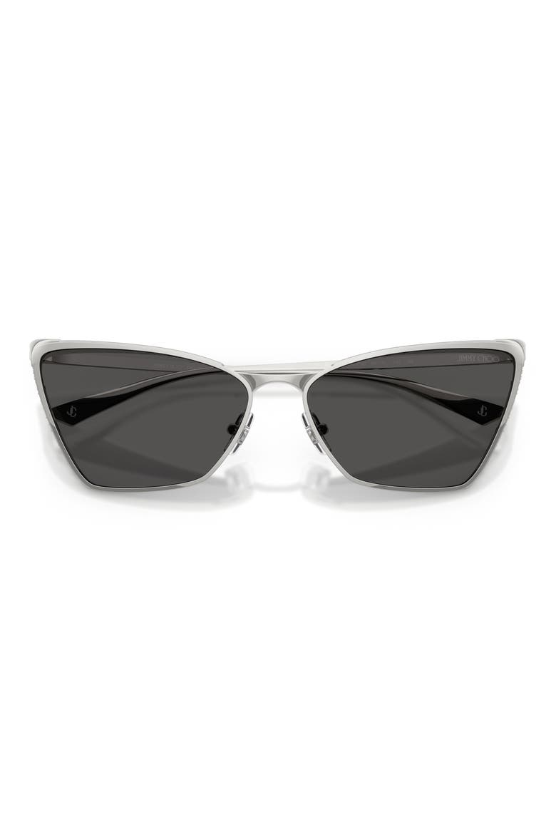 58mm Cat Eye Sunglasses, Alternate, color, SILVER/ DARK GREY