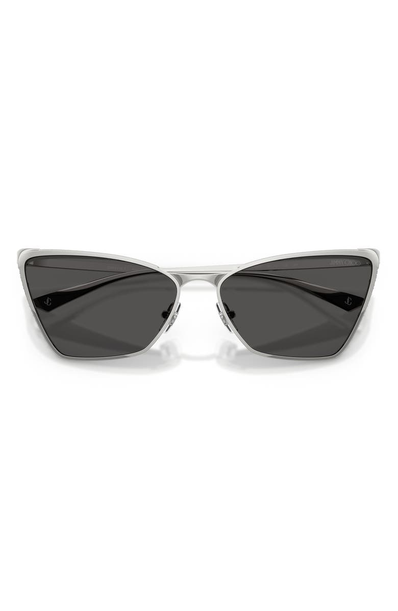 Jimmy Choo 58mm Cat Eye Sunglasses, Alternate, color, Silver/ Dark Grey